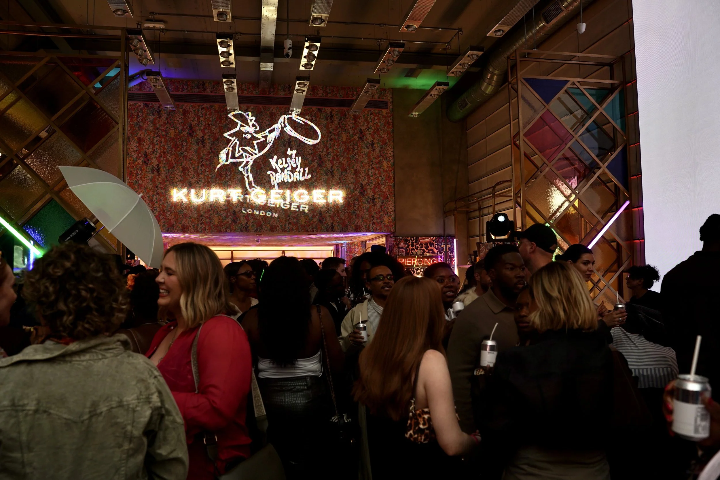 Kurt Geiger x Kelsey Randall collaboration launch at the Oxford Street flagship store in London.