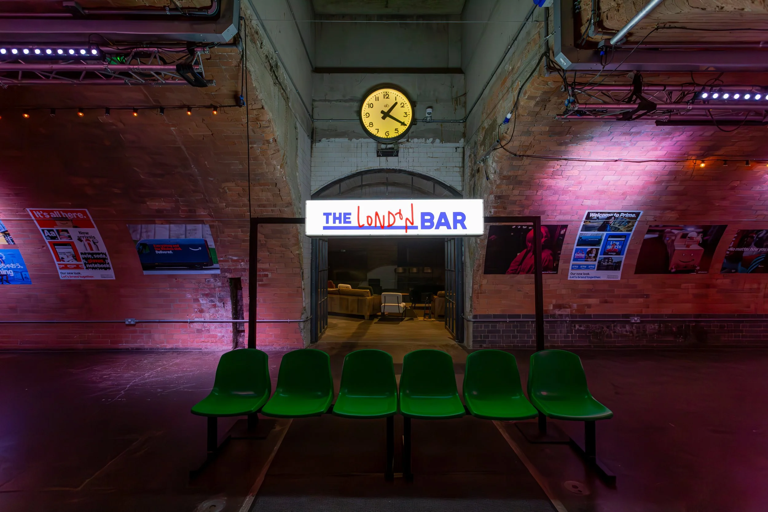 Bespoke illuminated lightbox designed for Amazon's The London Bar conference in London.