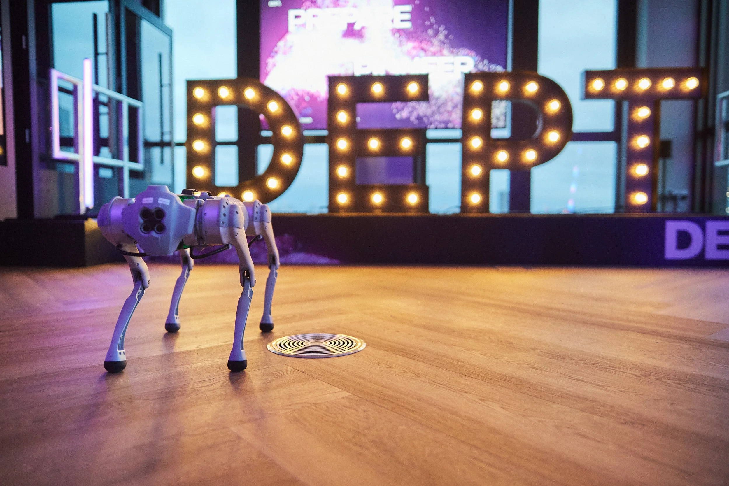 Robotic dog at DEPT®'s London launch event.