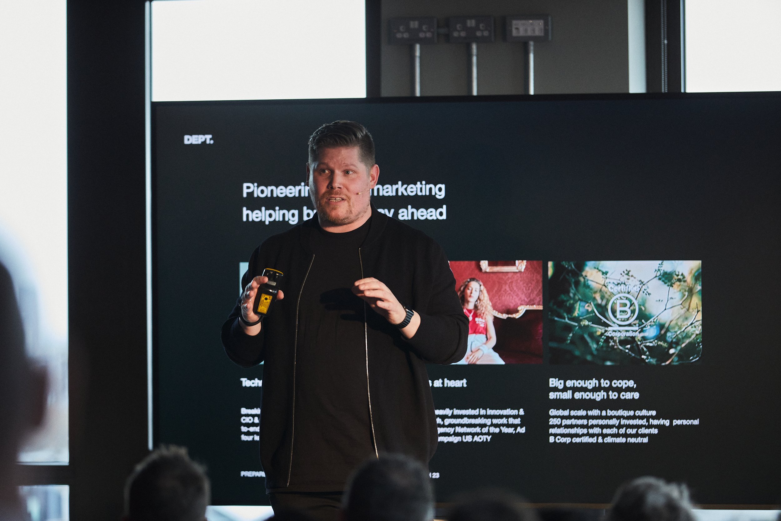 Speakers taking part in a panel discussion at DEPT®'s London brand event.