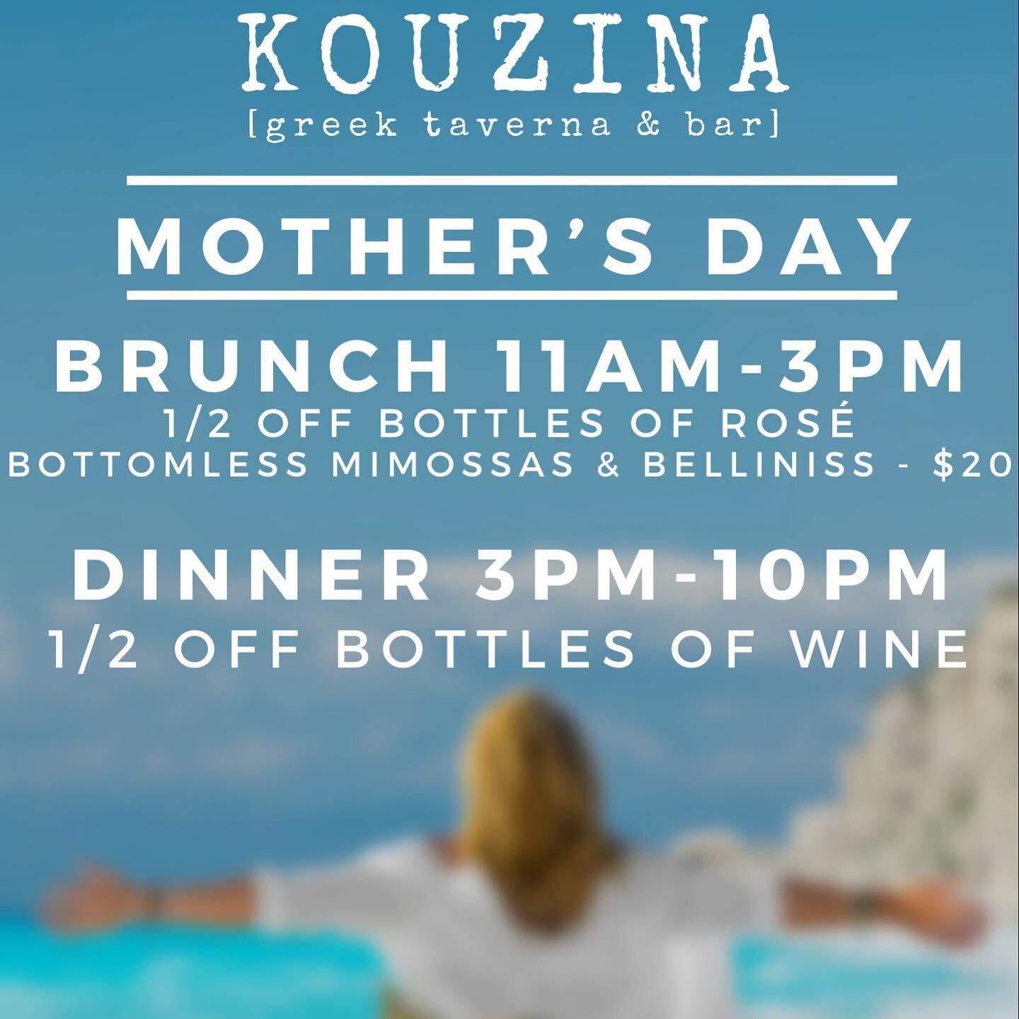 Sunday, May 9th is Mother&rsquo;s Day! Now accepting reservations for parties of 6 or more. #mothersday
