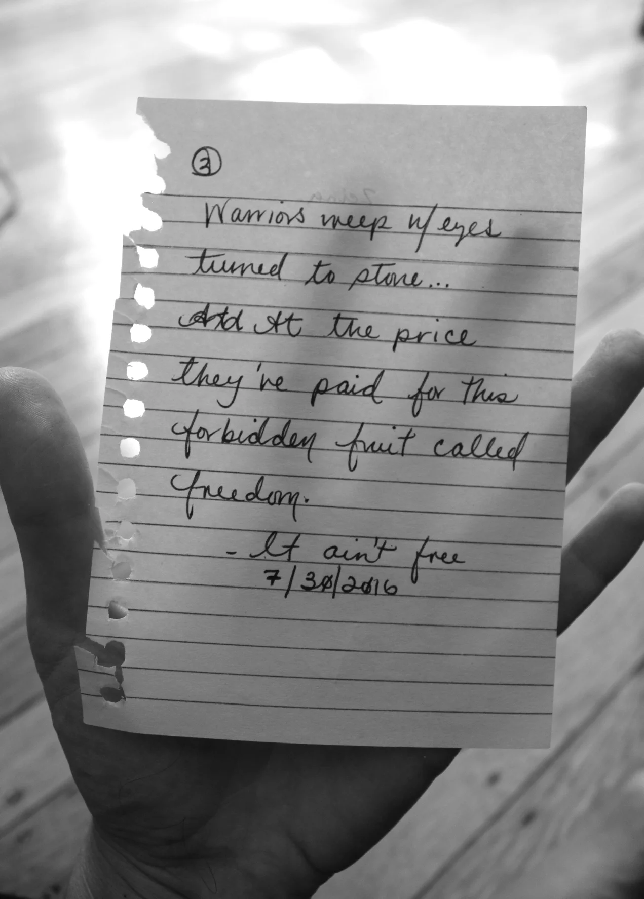  Writing by Nicole Goodwin, a Brooklyn poet who fought on the ground in Iraq.  She offered this poem for  The Khayamiyya Monument.  