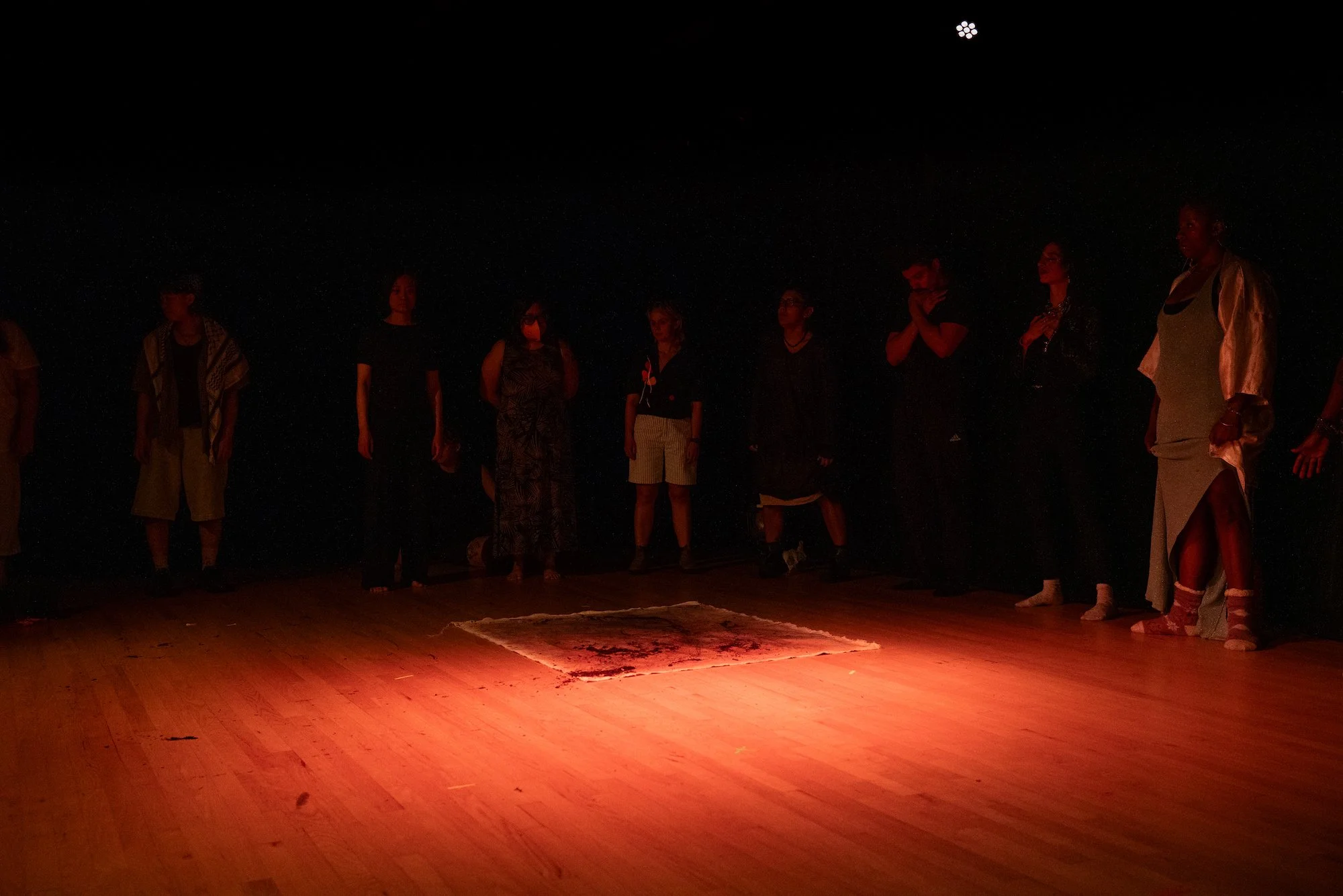 not a performance, 2025 Audience unscripted movements lead to a quiet closing and witnessing after I walk out. Photo by Mayu Ito