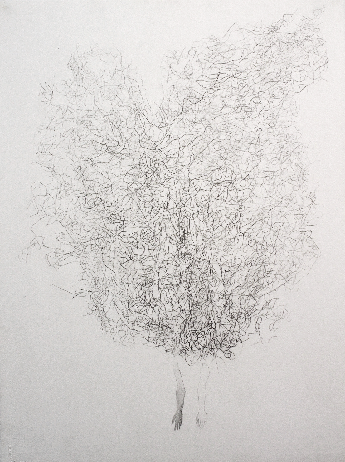 Surrender, 2007, pencil on paper, 30 in x 22 in These drawings were made in response to G.W. Bush's post 9/11 speech where he said the U.S. would make no distinction between terrorists and the countries who harbor them.