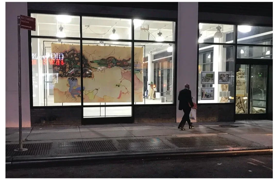 Fire-laced, public installation in downtown Brooklyn, 2020