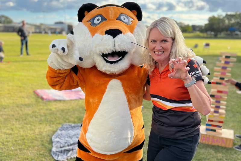 Carine Leagues Triathlon Club 20th Anniversary - tiger mascot