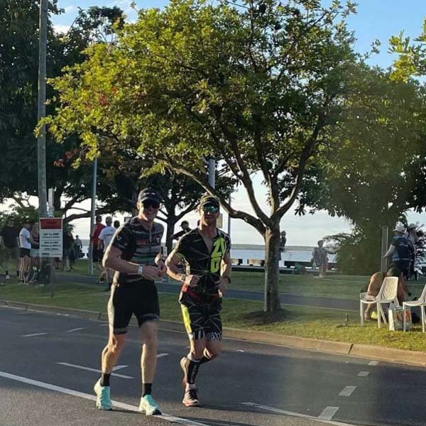 Ironman Cairns 2022 - Stuart and Steve on run leg