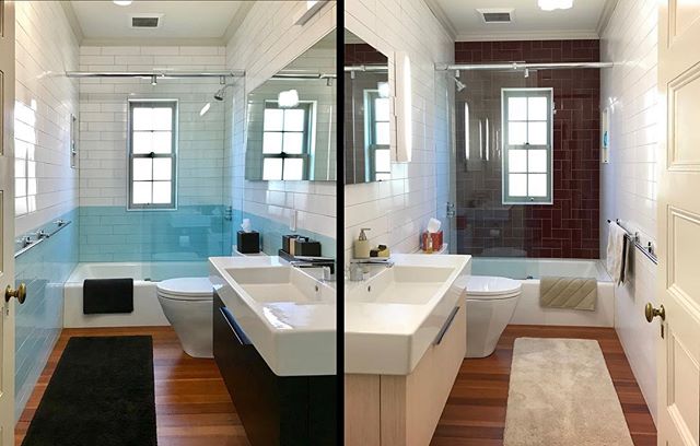 revisiting these sweet twin (or not quite twin) bathrooms that we completed in 2014 for our lovely clients in Newton MA.  part of a larger renovation which is now in phase-2. keep an eye out, this is a nice one.  #jka-newton  #newtonma #newton  #bath