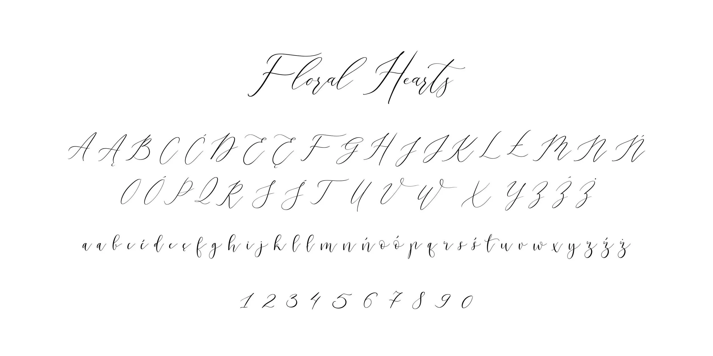 7. Font Floral Hearts