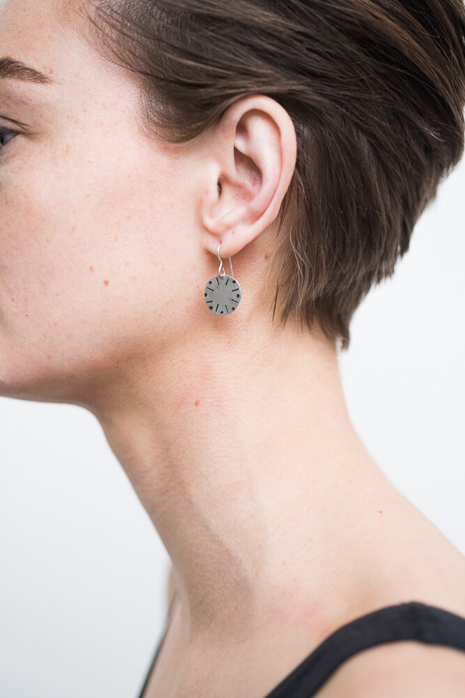 Stamped circle Earring