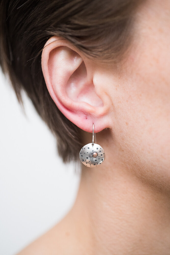 Textured disk earrings