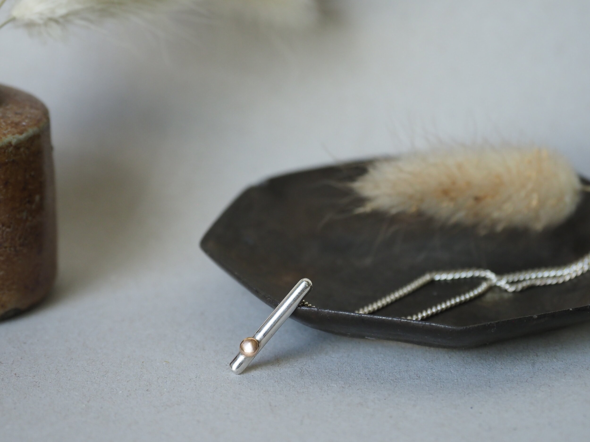 Bar pendant with Rose Gold