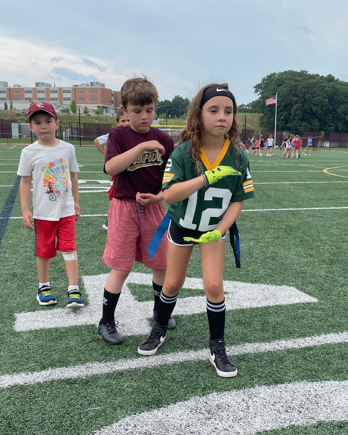 Star Camps Flag Football campers practicing their handoff skills&hellip;and making it look easy! 🏈 🌟