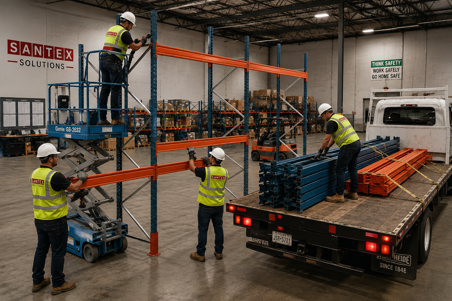 Warehouse pallet rack relocation and reconfiguration services
