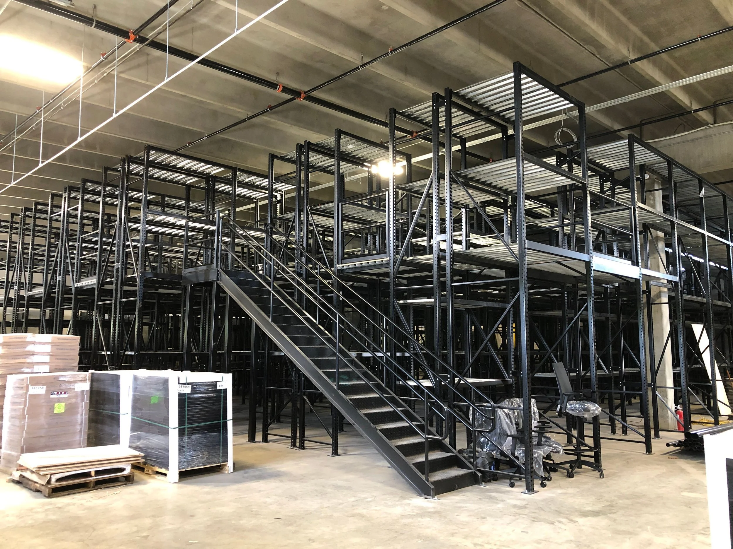 15. Steel mezzanine storage structure with staircase.jpeg