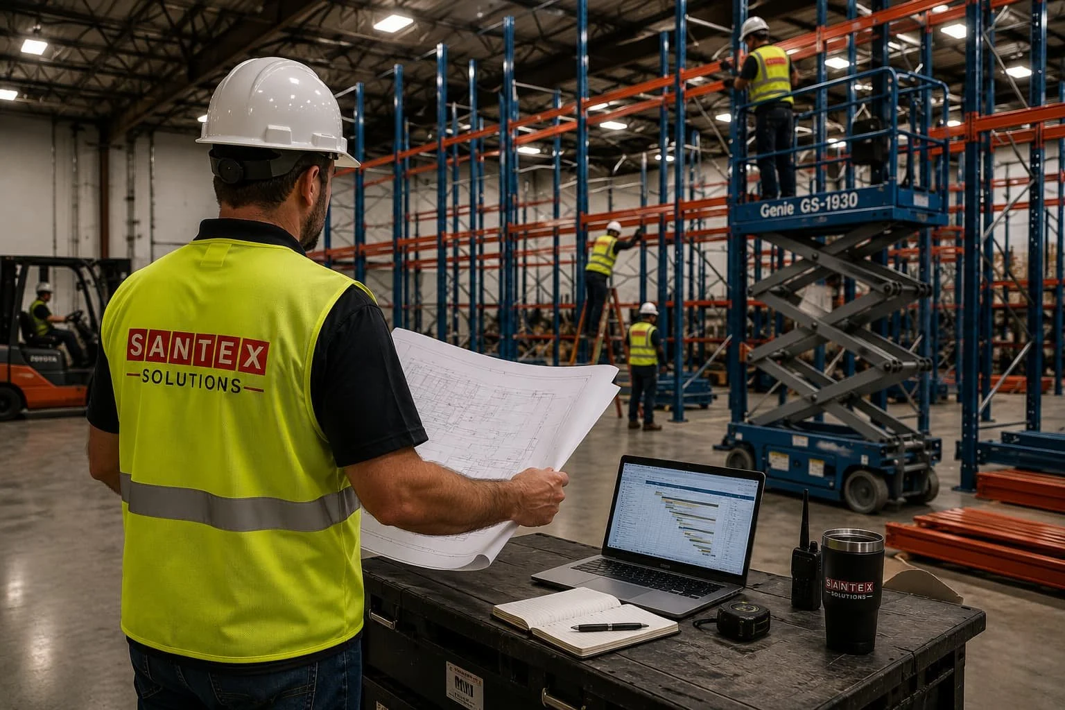 SANTEX warehouse storage project management and installation coordination