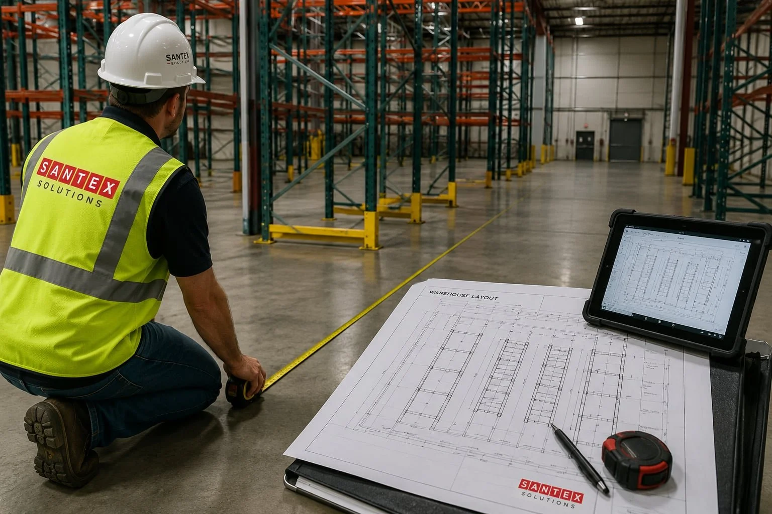 SANTEX warehouse storage design and pallet rack layout planning in Houston