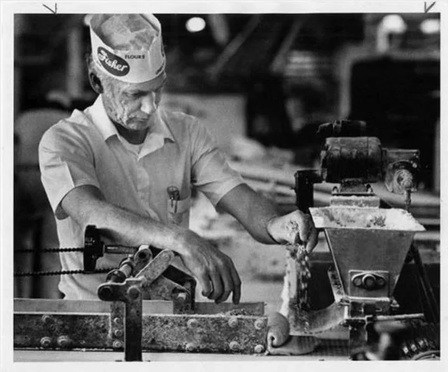 Baker at Gai's Seattle French Baking Company, May 1981