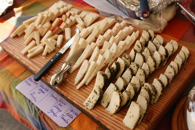 Cheese at the Gothberg Farm visit and member potluck.