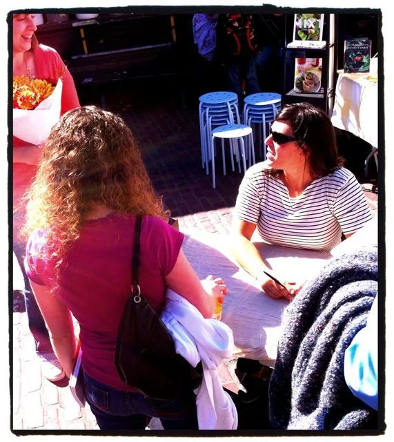 Amy Pennington chatting with fans & signing copies of her book, "Urban Pantry"