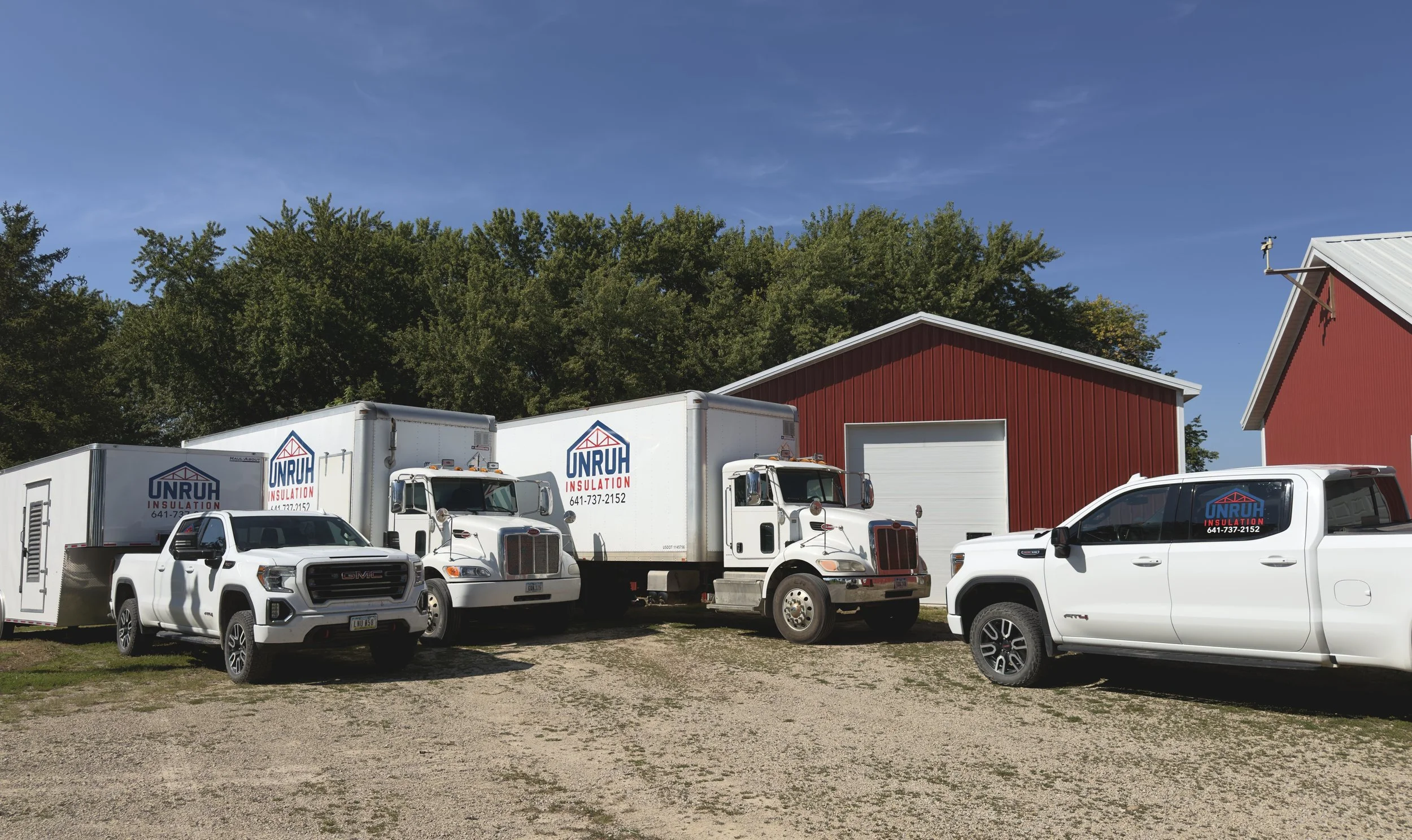 Spray foam and cellulose trucks