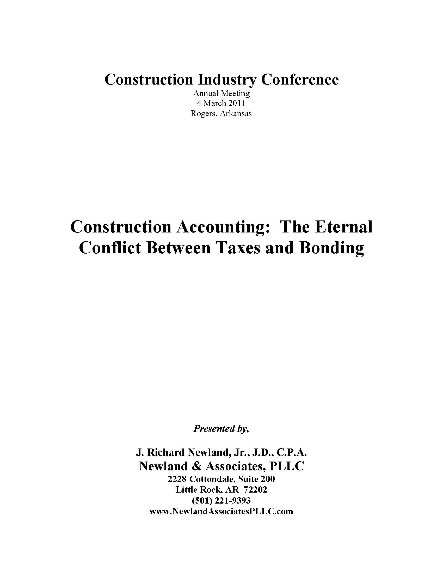CONSTRUCTION ACCOUNTING