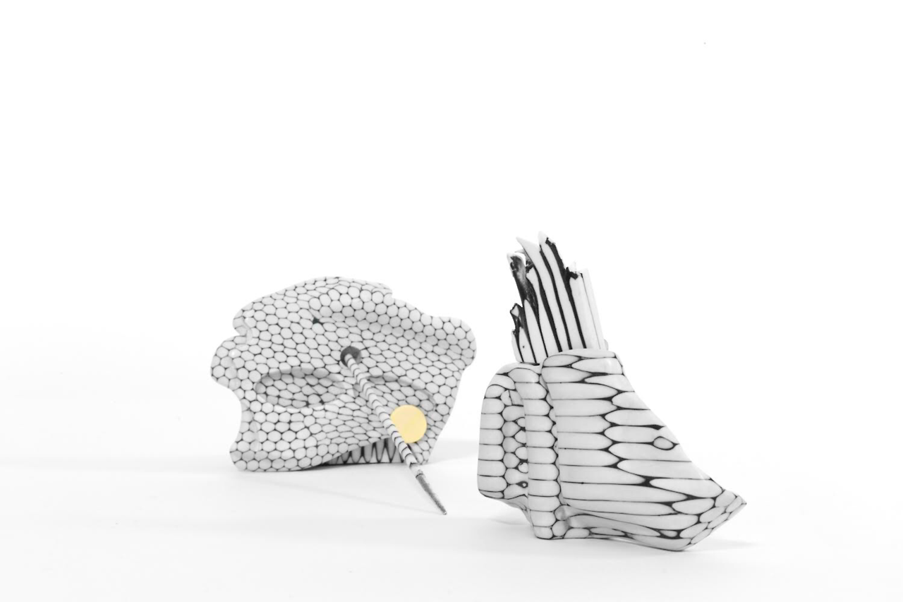 ‘Composition 3 a.m.’ Materials: Porcelain & Fine Silver Image courtesy: Egle Pernare & Ilona Broeseliske