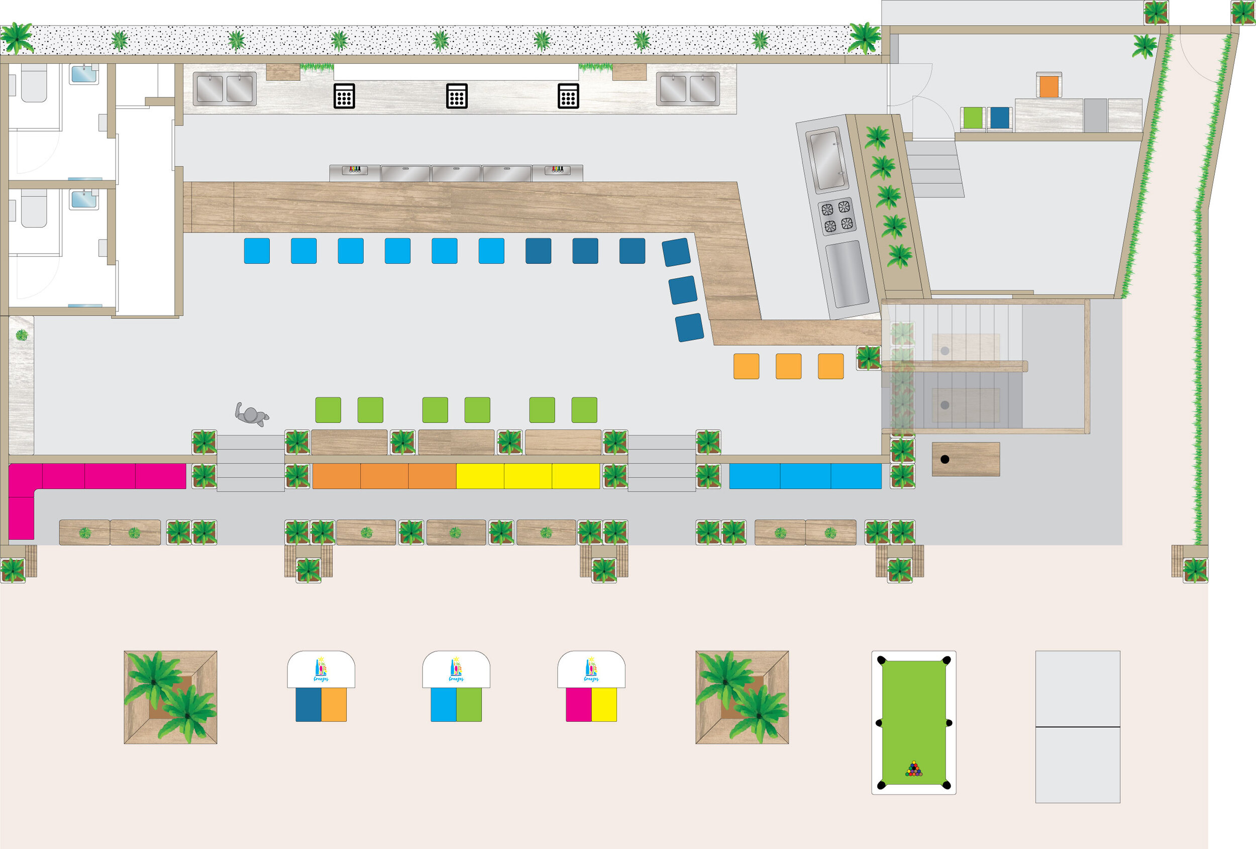 Breezes design concept (plan view - lower level)