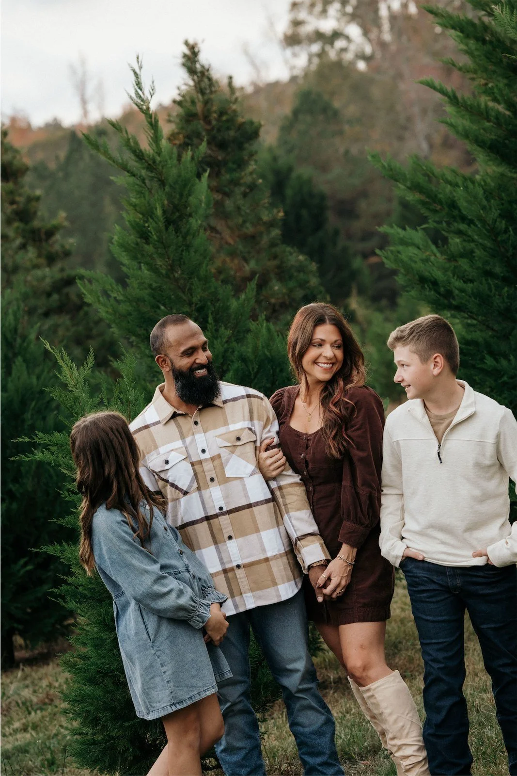 Christmas tree farm family photoshoot in Chapin, South Carolina