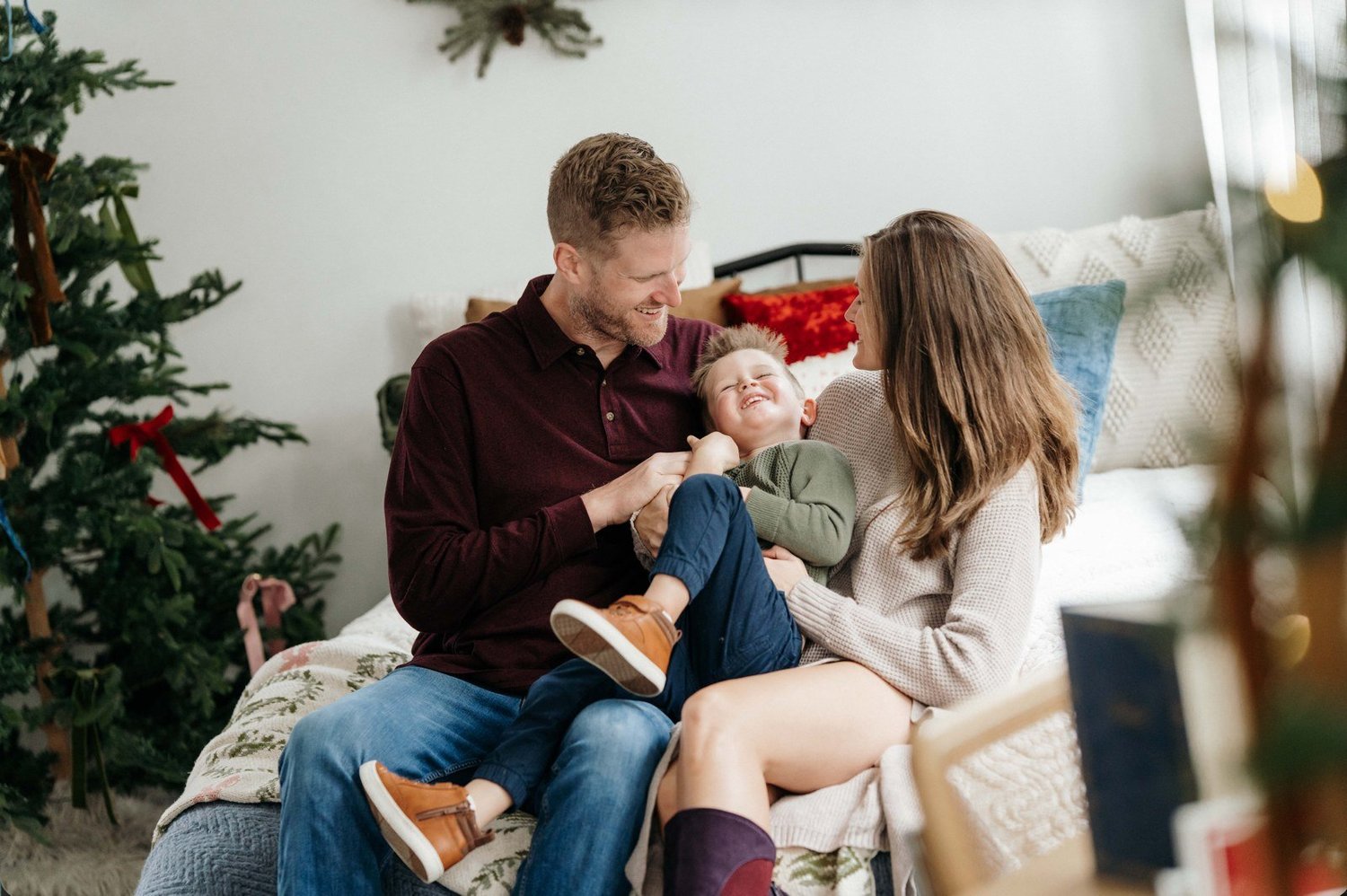 Cozy studio Christmas photos in Columbia, SC