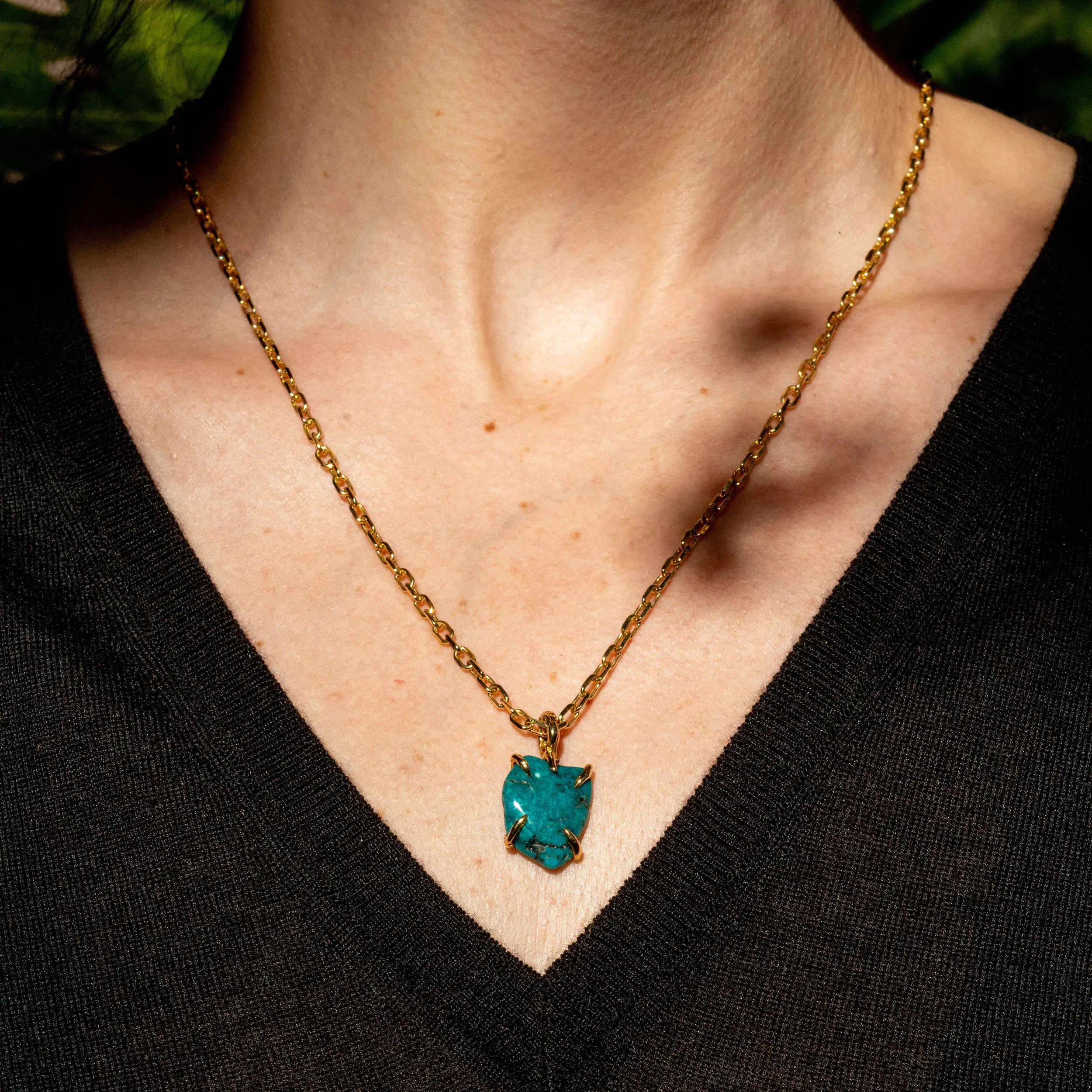 Turquoise Heart Nugget Necklace — Lisa 