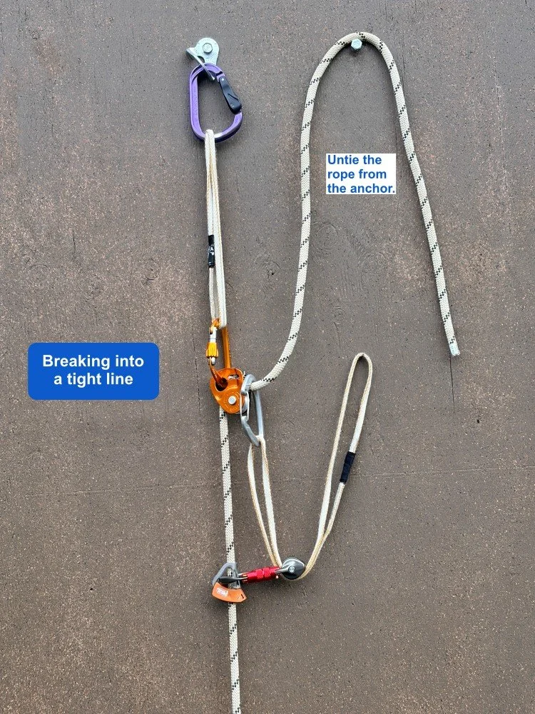 demo of breaking into a tight line