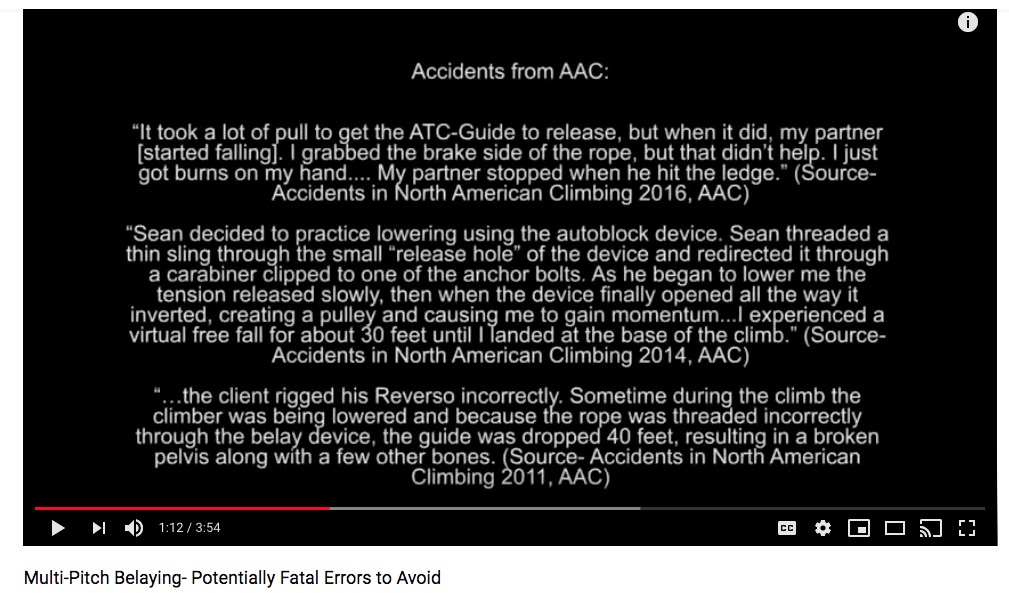 image: Multi-Pitch Belaying- Potentially Fatal Errors to Avoid - www.youtube.com/watch?v=s9np7B1Zao4
