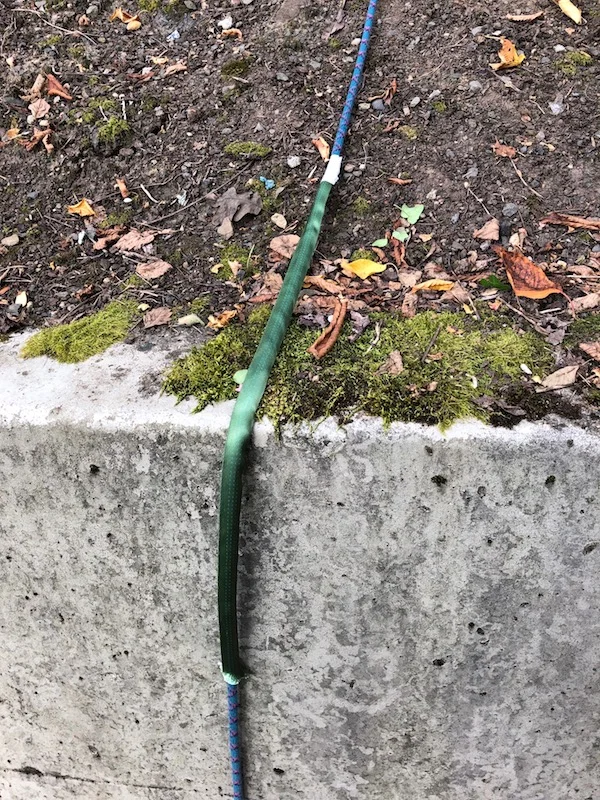 Protect a fixed rope with 1 inch webbing — Alpinesavvy