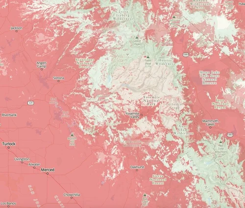 Yosemite Cell Phone Coverage Map Gaiagps - Cell Coverage Map Layer — Alpine Savvy