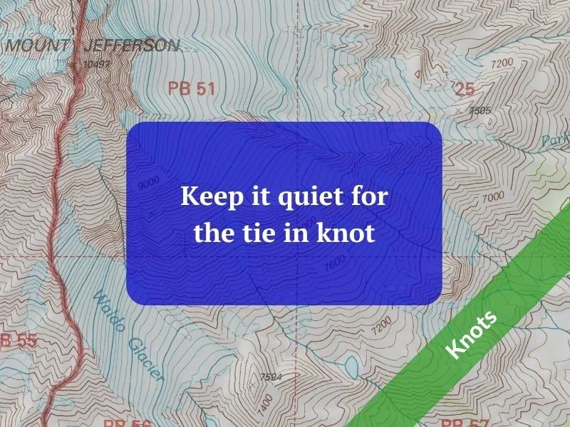 Keep it quiet for the tie in knot