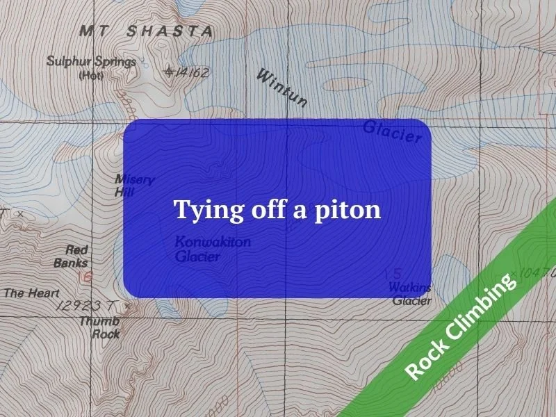 Tying off a piton