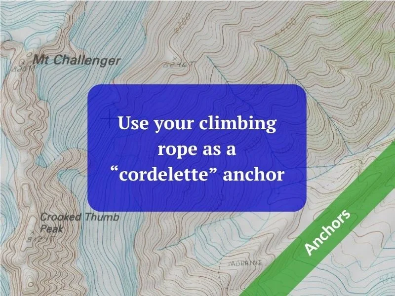 Use your climbing rope as a “cordelette” anchor