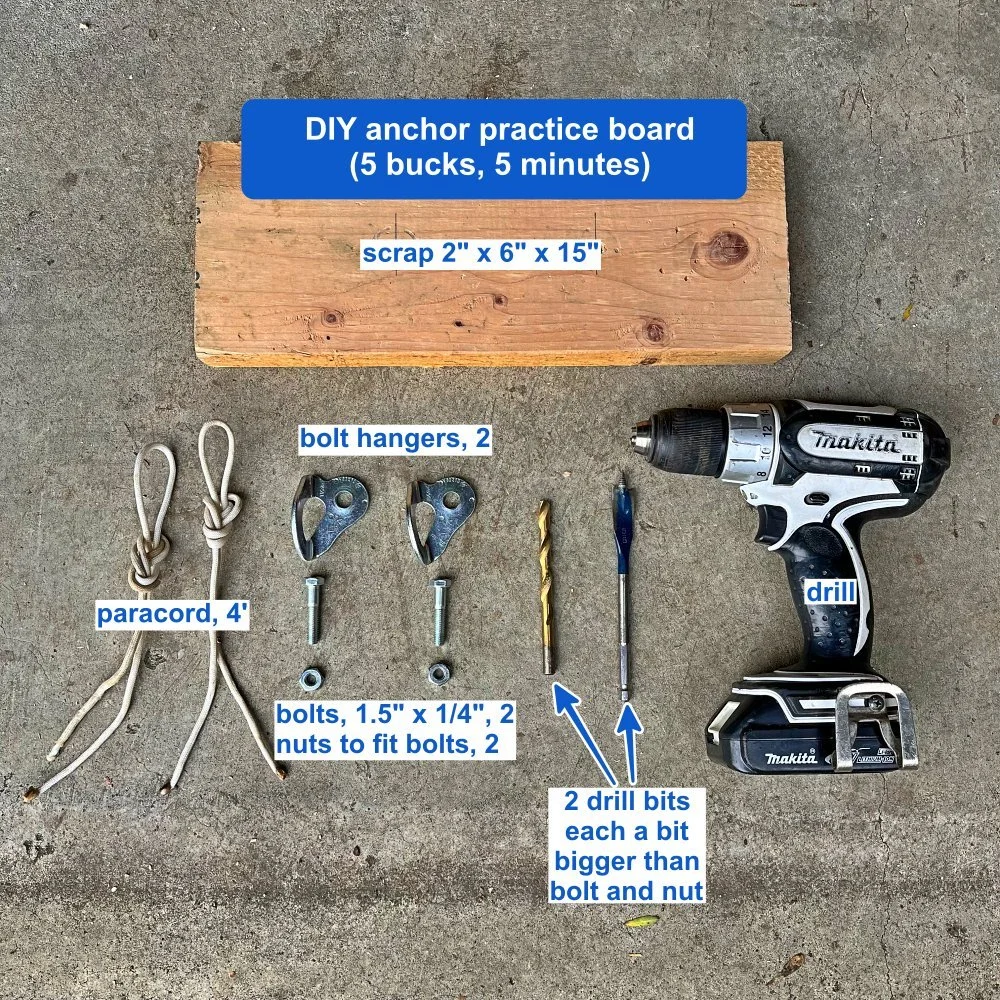 DIY - Anchor practice board — Alpinesavvy