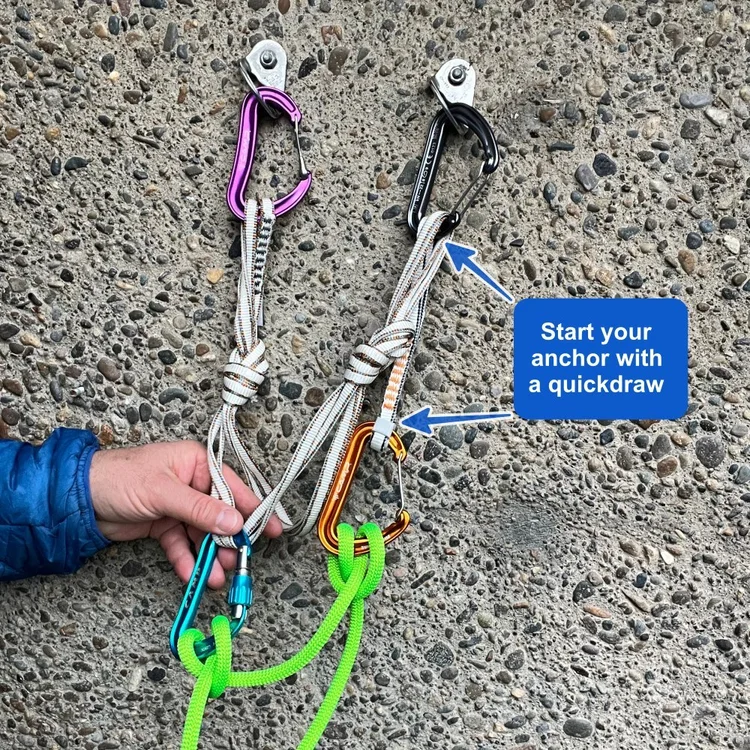 Start your anchor with a quickdraw — Alpinesavvy