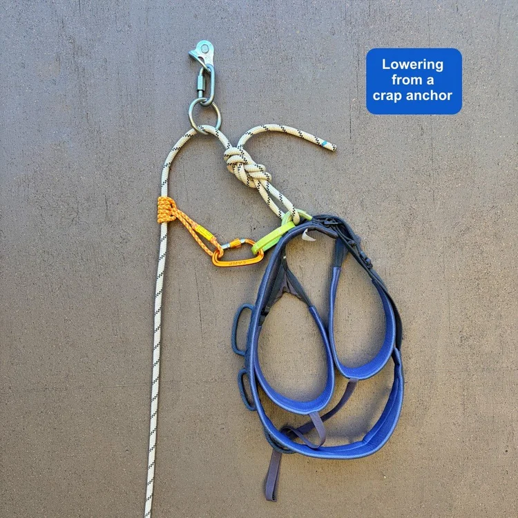 How can you safely lower from a crap anchor? — Alpinesavvy