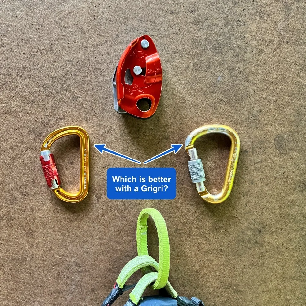 Try a "D" carabiner with your Grigri — Alpinesavvy