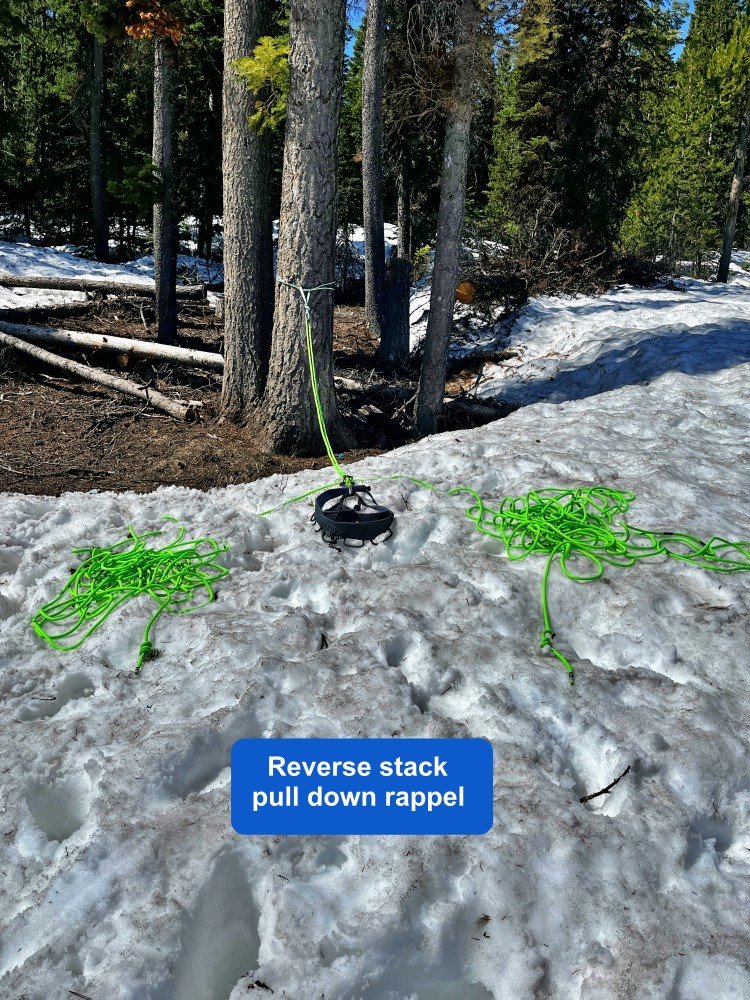 reverse stack pull down rappel