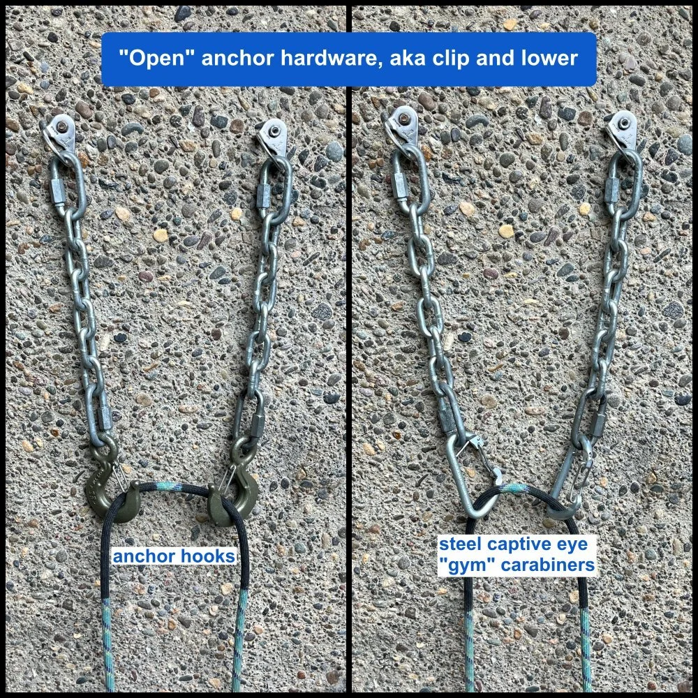 Anchor hardware systems "closed" vs. "open" — Alpine Savvy