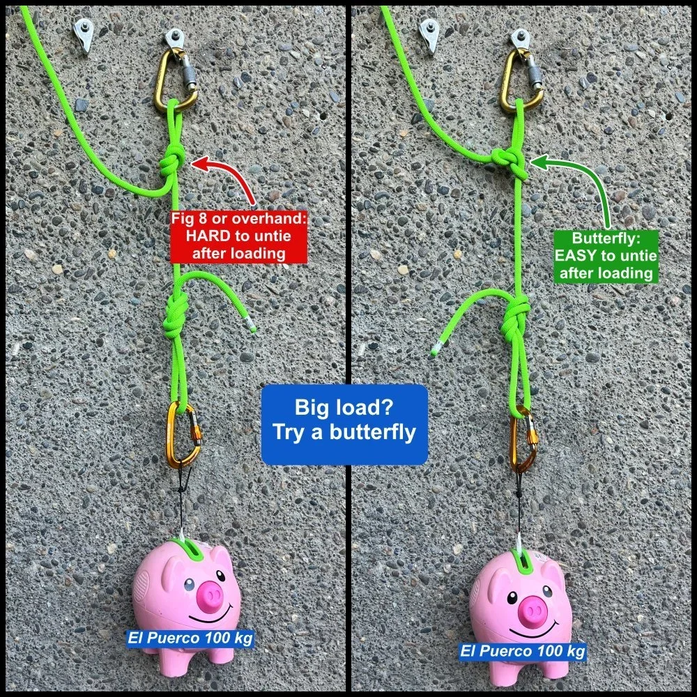 big load use a butterfly knot