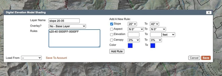 CalTopo pro tip - Custom terrain shading — Alpinesavvy