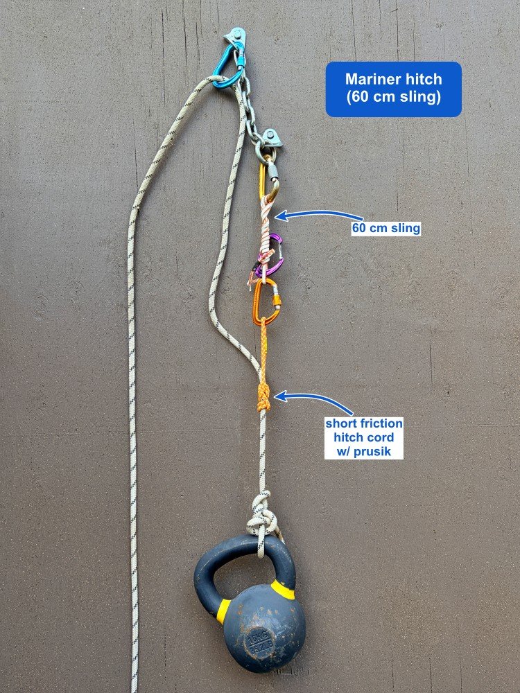 Mariner hitch and prusik