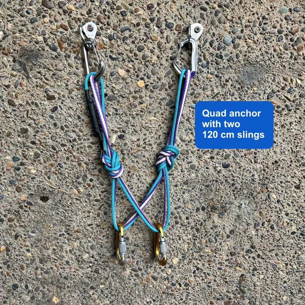 Quad anchor with two 120 cm slings — Alpinesavvy