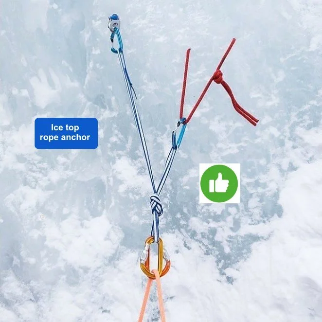 Ice climbing top rope? Consider a V-thread — Alpinesavvy