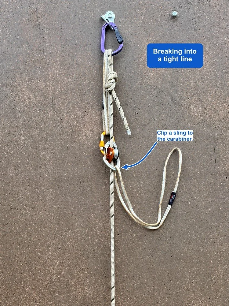 demo of breaking into a tight line